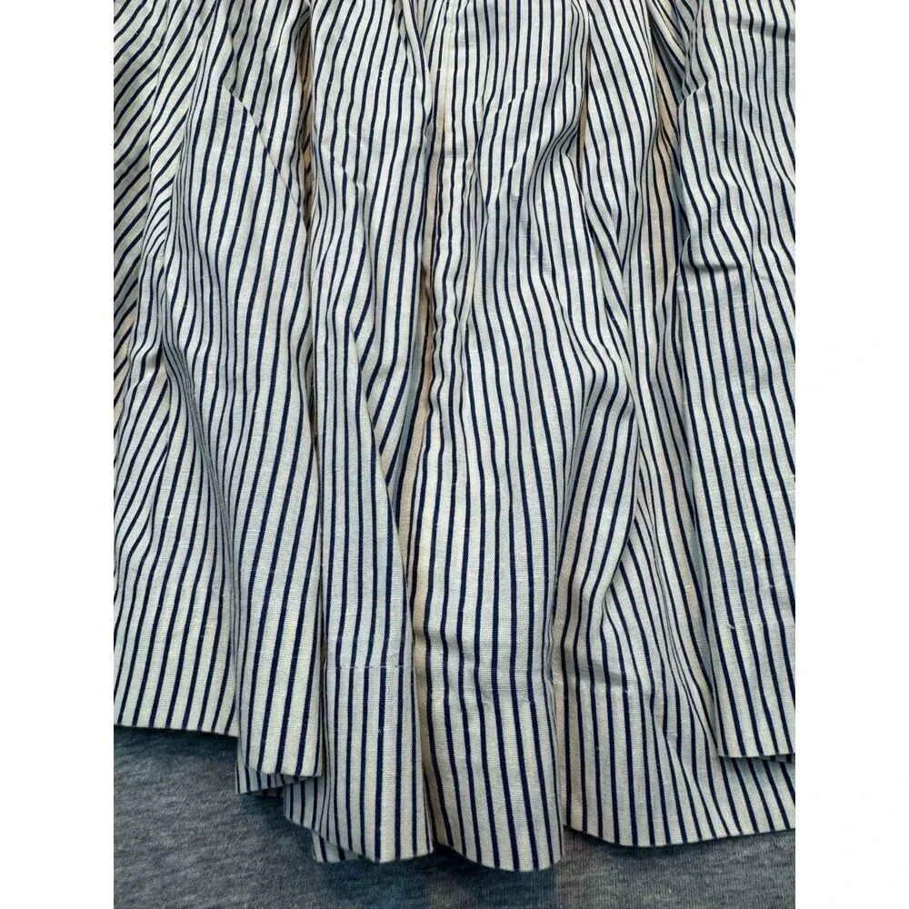 Vintage 1980s Girls Sailor Dress Smocked Nautical Striped Handmade Approx 4T